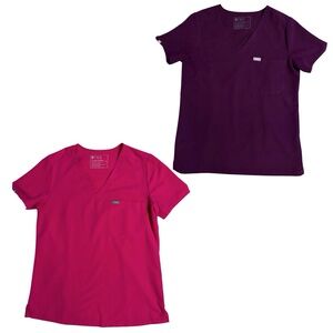 FIGS Catarina scrub tops technical collection pink & purple women’s size small